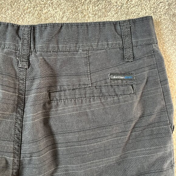Calvin Klein Boys Dark Gray Striped Chino Shorts Size 14 - Picture 7 of 8